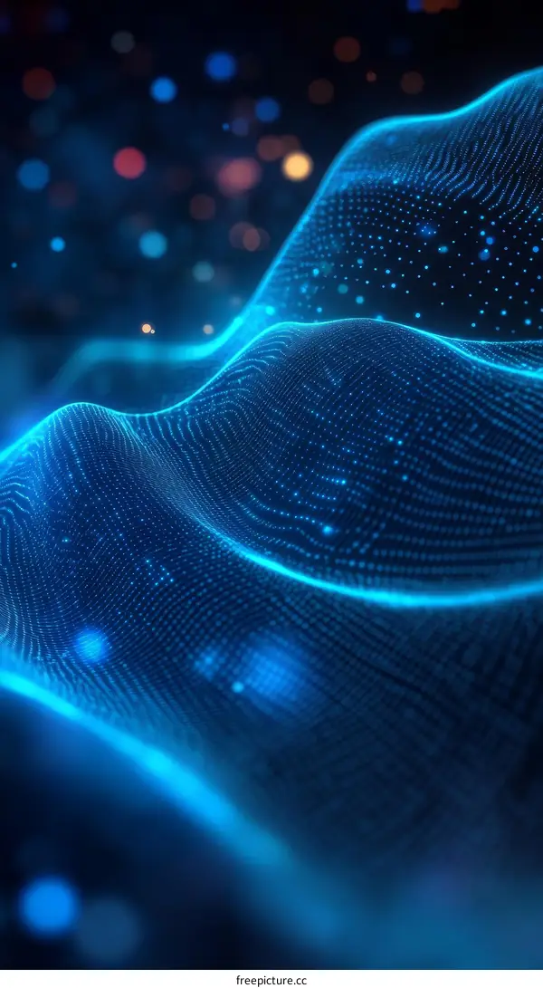 Abstract Blue Digital Wave Background Design