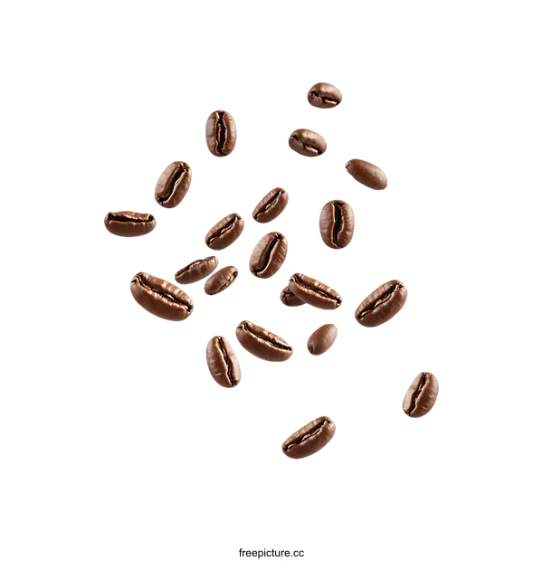 [Transparent Background PNG]Coffee Beans Falling in Slow Motion