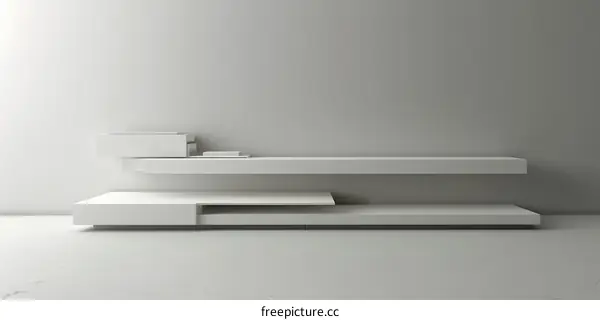 Minimalist Modern White Floating Shelf Design