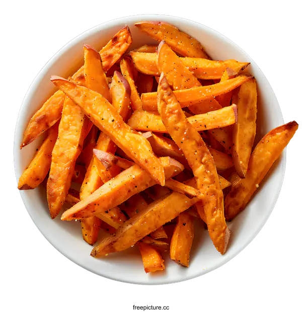 [Transparent Background PNG]Bowl of Sweet Potato Fries