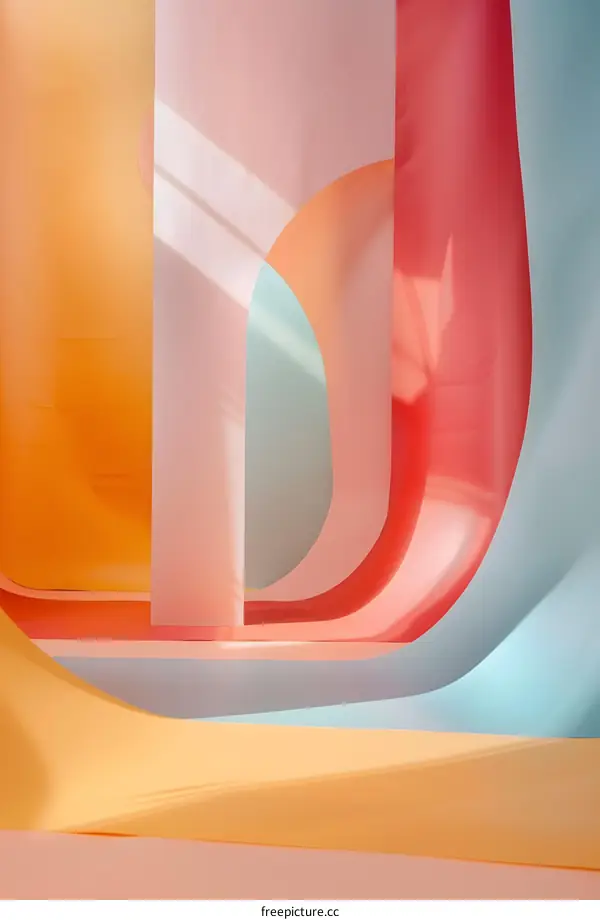 Abstract Colorful Background with Curved Shapes and Light