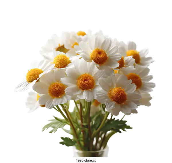 [Transparent Background PNG]A Bouquet of Delicate White Daisies