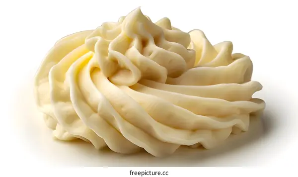 Close-up of a white creamy swirl