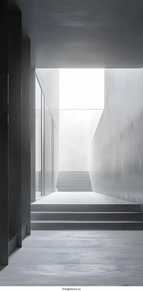 Modern Architecture Design with Concrete Stairs