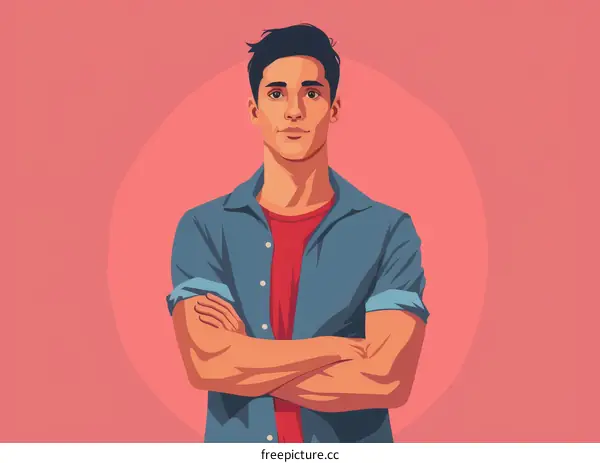 Portrait of a young man with crossed arms