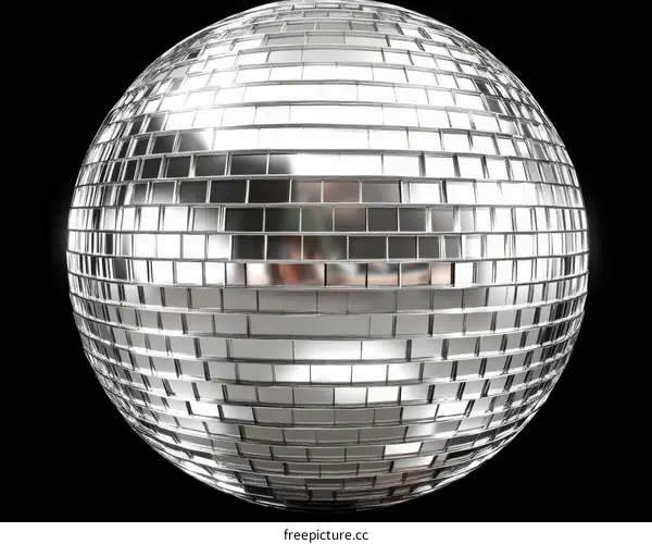 Shiny Disco Ball on Black Background