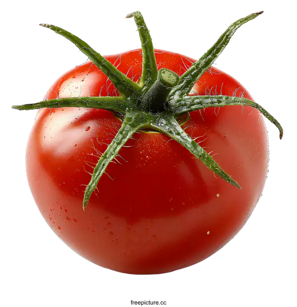 [Transparent Background PNG]Fresh red tomato on white background
