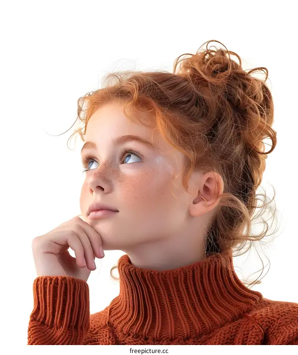 Portrait of a beautiful redheaded girl