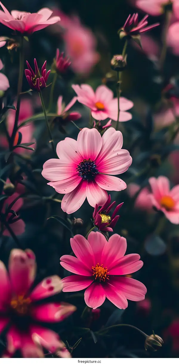 Pink Flowers Blooming in the Garden