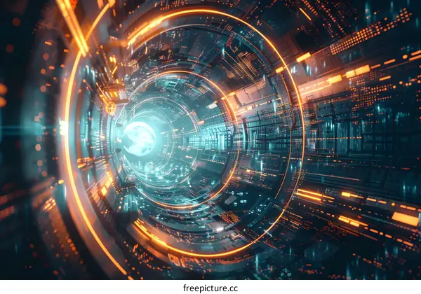 futuristic technology tunnel