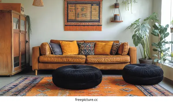 Bohemian Living Room Interior Design