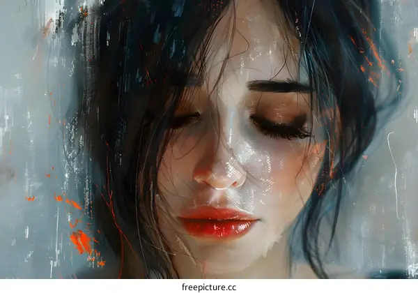 Beautiful Woman Portrait Digital Art Illustration