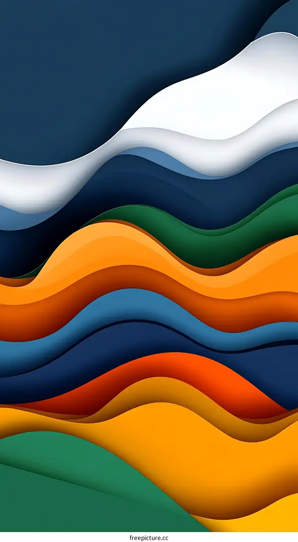 Abstract Background with Wavy Layers in Vibrant Colors