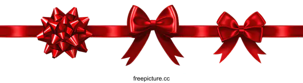 [Transparent Background PNG]Red Ribbons and Bows Illustration