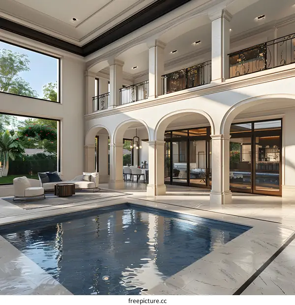 Luxurious Indoor Swimming Pool Design