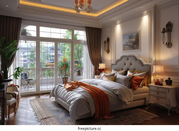 European Bedroom Design Ideas with Balcony
