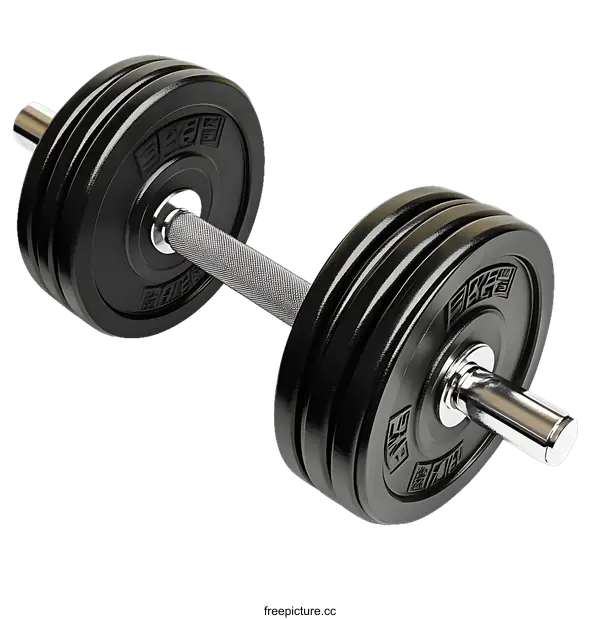 [Transparent Background PNG]Black Dumbbell Fitness Equipment