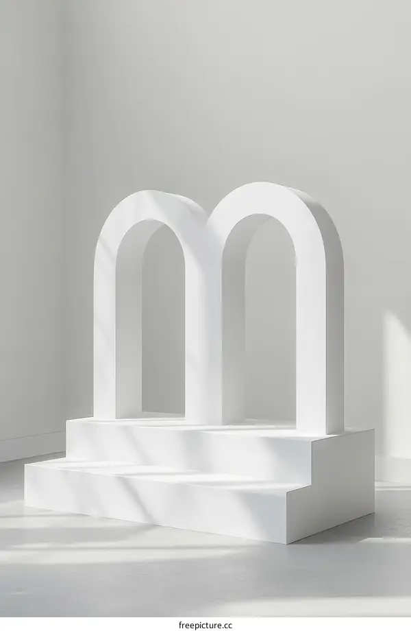 Minimalist White Arch Display Platform