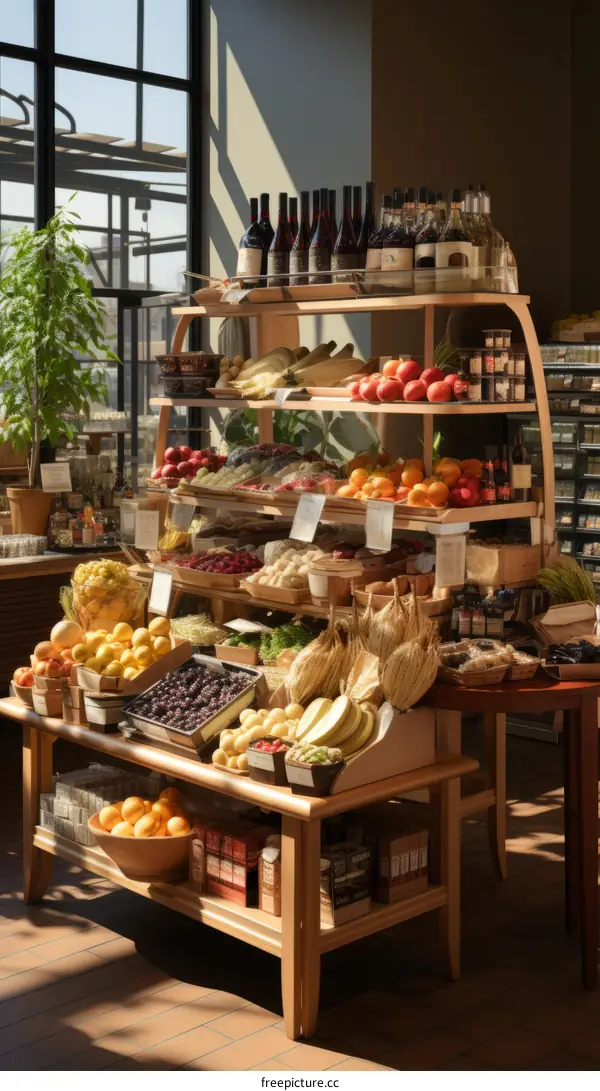 Fruits & Vegetables in supermarket shelves