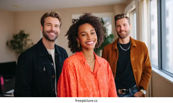 Three Diverse Colleagues Smiling