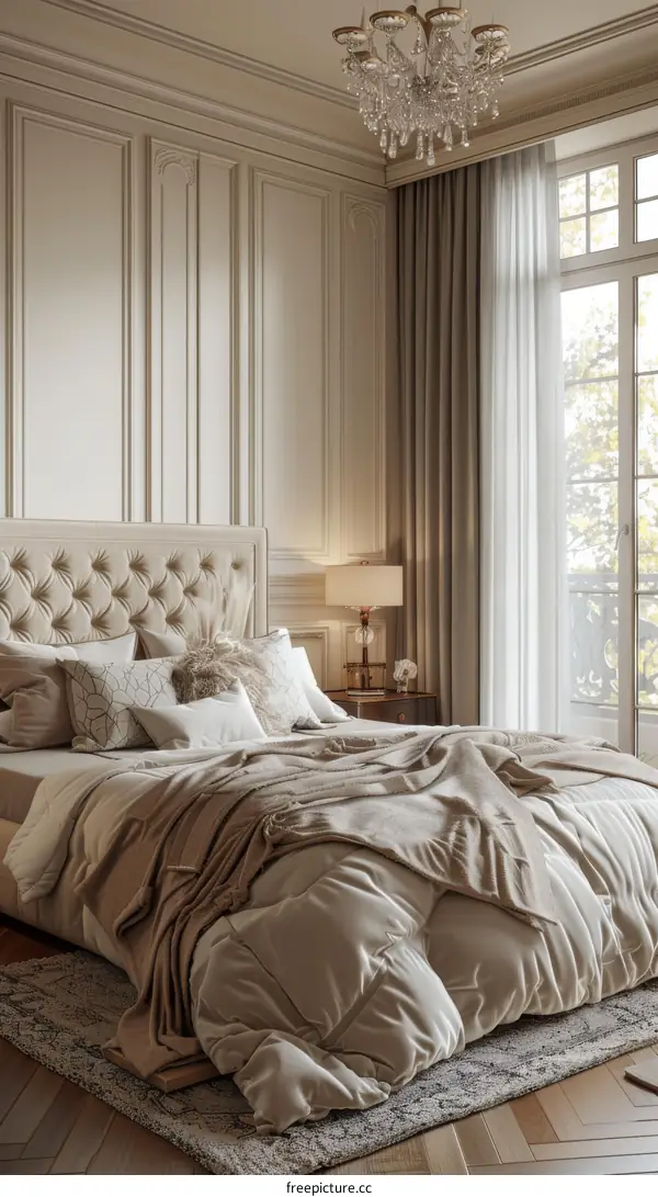 Elegant Beige Bedroom Interior Design