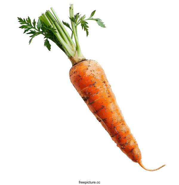 [Transparent Background PNG]Freshly Harvested Organic Carrot on White