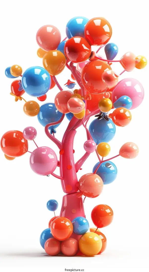 Colorful Glossy 3D Ball Tree