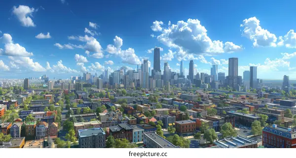 Magnificent Downtown Chicago Skyline with Towering Skyscrapers