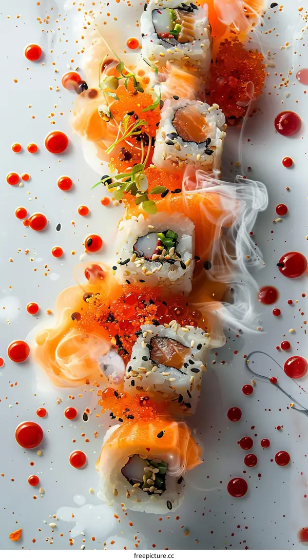 Assortment of Sushi with Salmon, Tuna, and Unagi