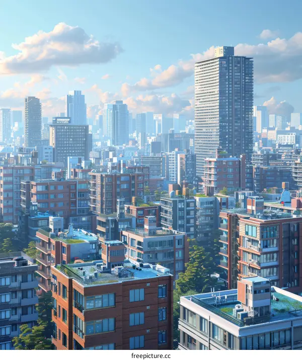 Cityscape Illustration of Modern Architecture