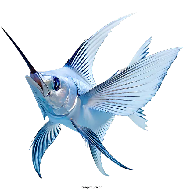 [Transparent Background PNG]Blue Marlin Fish on White Background