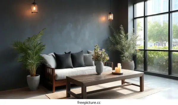 Modern Living Room with Large Window