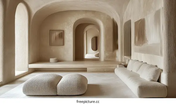 Beige Minimalist Interior Design with Natural Light