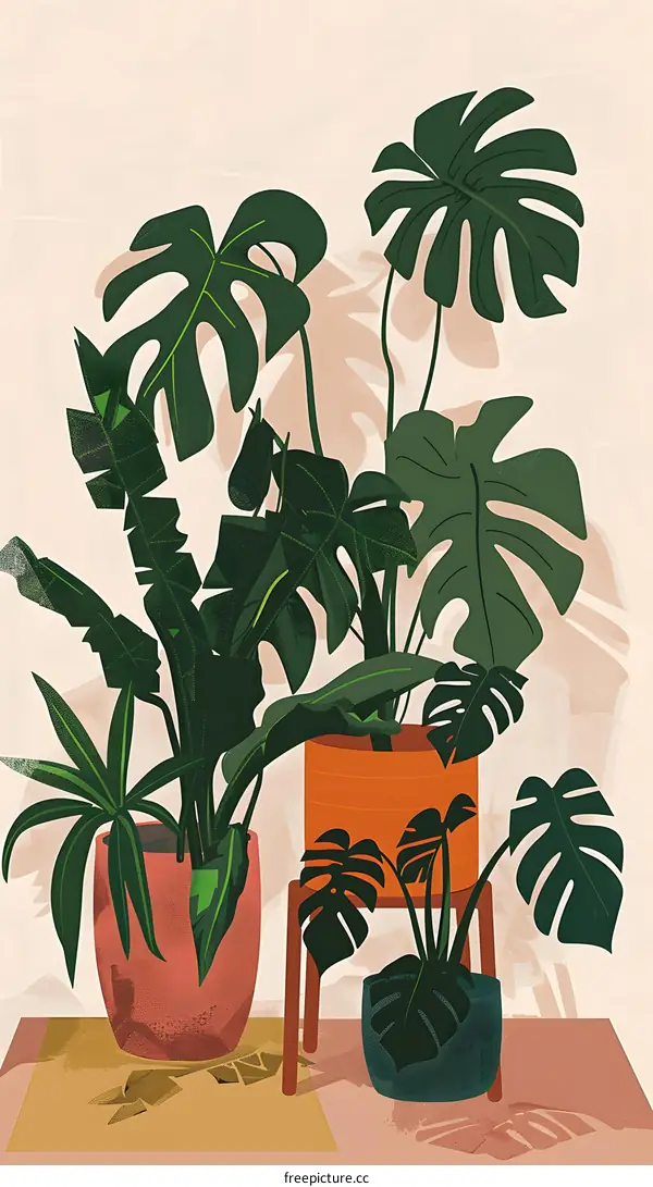 Indoor Plants in Pots with Minimalist Design