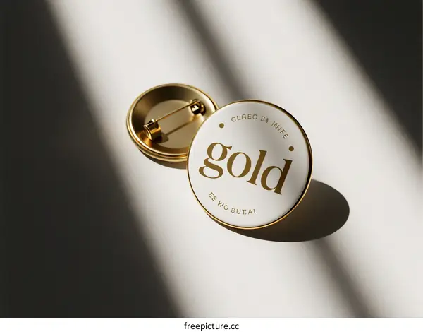 Elegant Gold Plated Pin with Circular Design and Shiny Finish