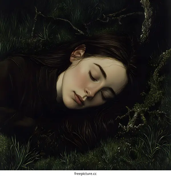 Sleeping Woman in the Forest