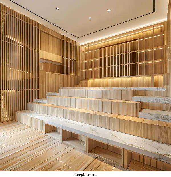 Modern Wooden Auditorium Seating Interior Design