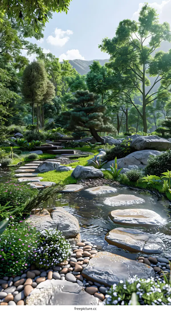 Landscape Design: Natural Water and Mountains