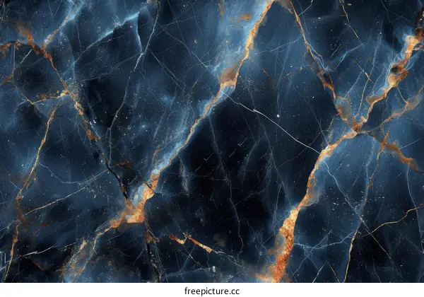 Blue and gold marble texture