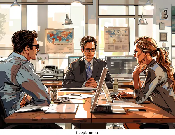 business meeting in modern office space