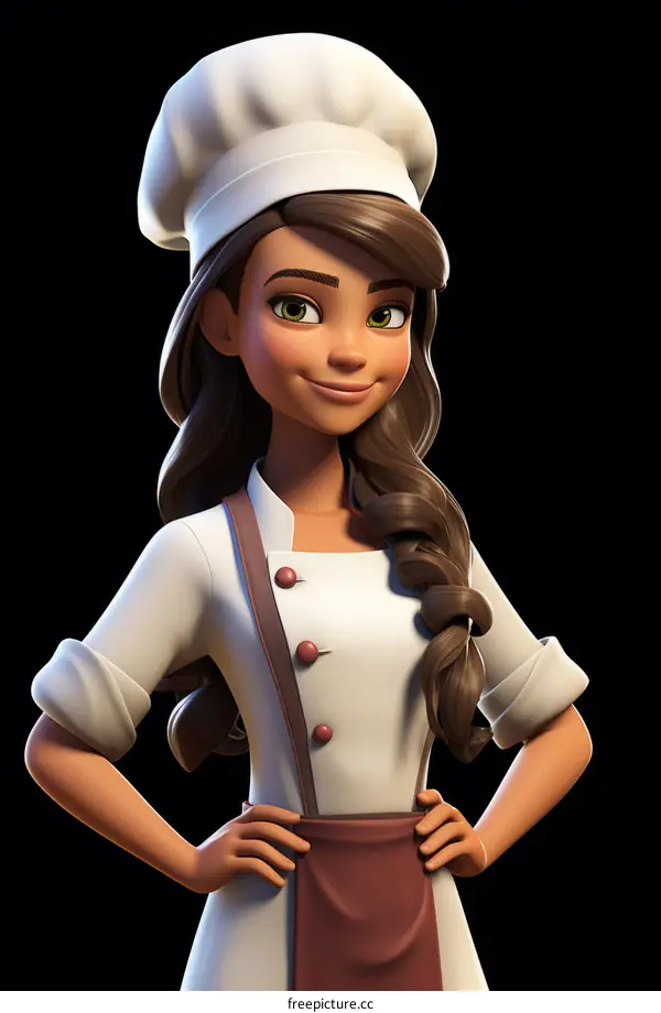 Portrait of a Female Chef Smiling with Apron