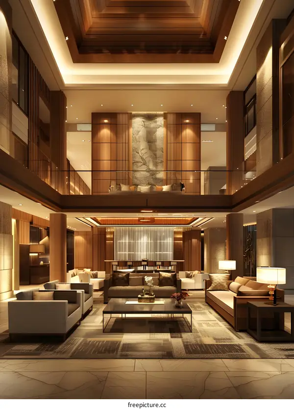 Luxury hotel lobby