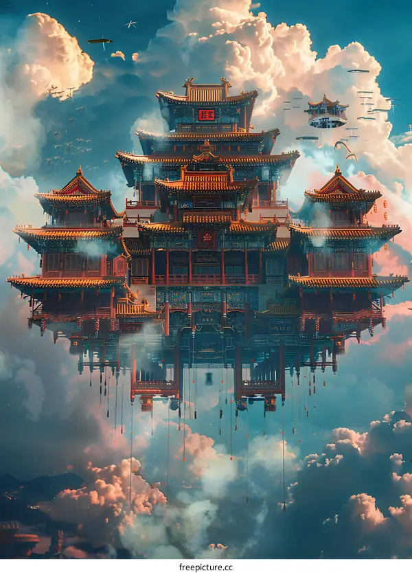 Floating Temple in the Clouds