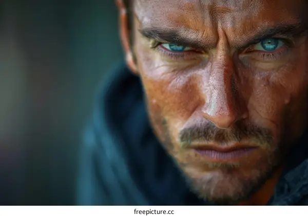 Close Up Portrait of a Man with Intense Gaze