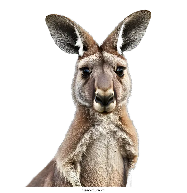 [Transparent Background PNG]Close Up Portrait of a Red Kangaroo Looking at the Camera