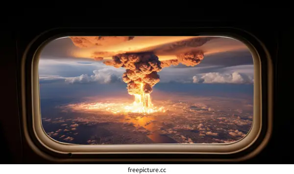 Nuclear Explosion Seen from Airplane Window