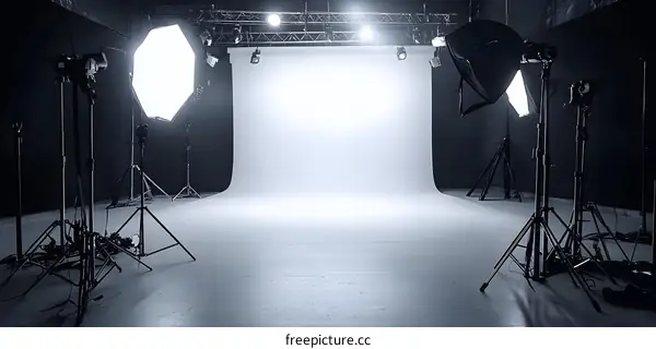 Professional Photography Studio With White Background