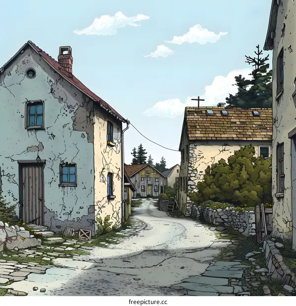 Old European Village Street