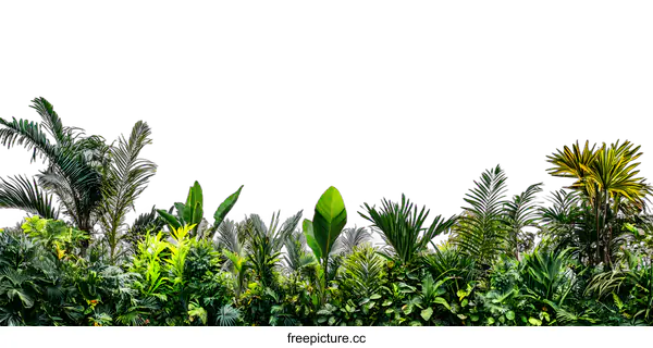 [Transparent Background PNG]Tropical Leaves on White Background