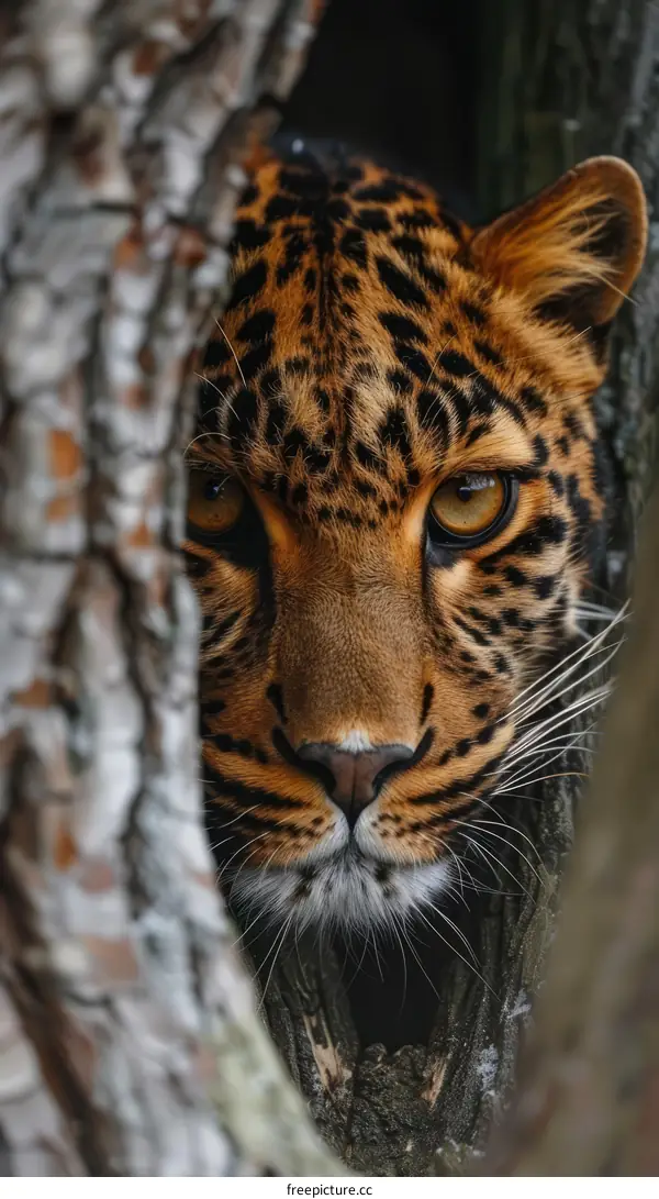 A Leopardess Hiding in the Wilderness